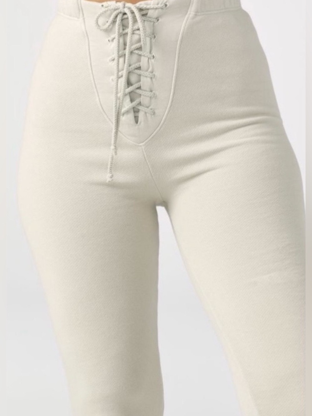 Joah Brown Lace-Up High-Waist Jogger
